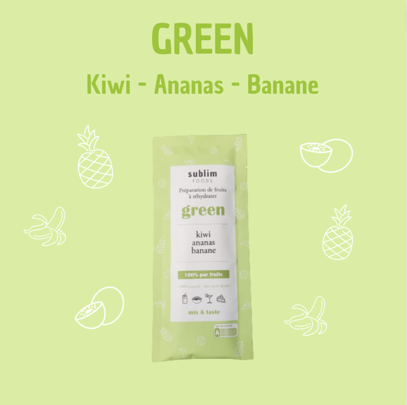 SINGLE Green - Preparado 100% pura fruta para rehidratar