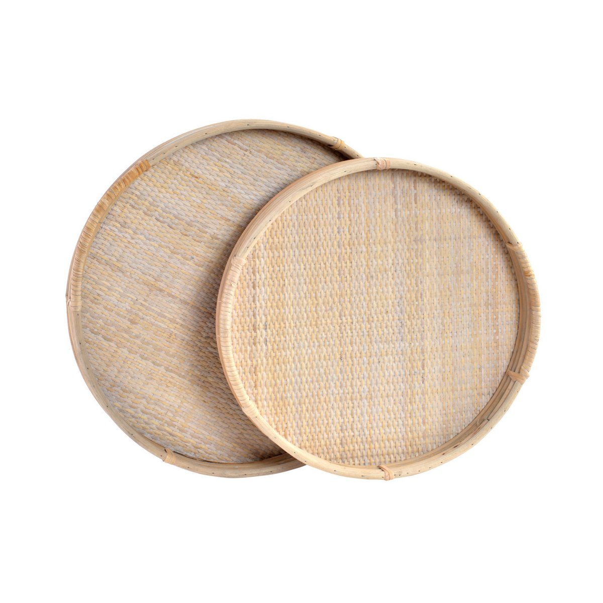 VASSOIO SET 2 RATTAN 50,5X46X5,5 DECORAZIONE NATURALE BD186396