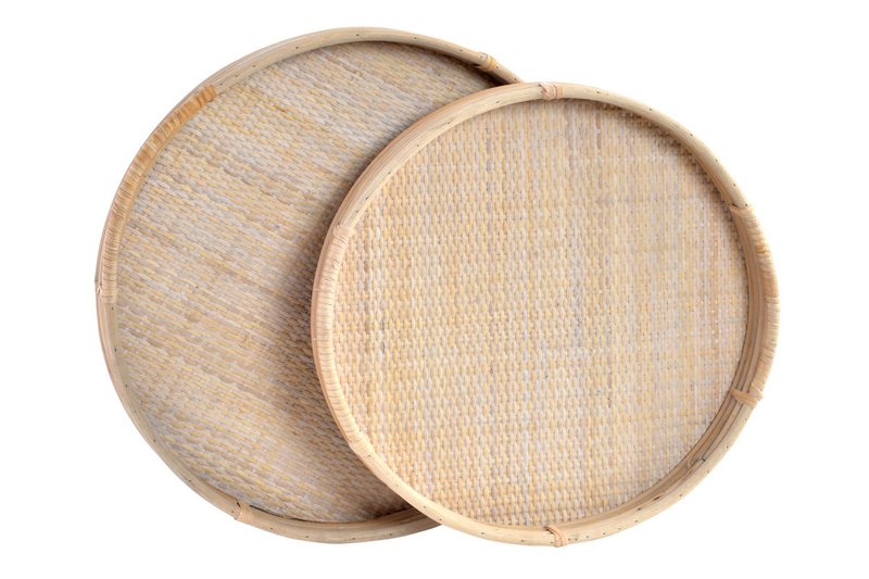 PLATEAU SET 2 ROTIN 50,5X46X5,5 DÉCORATION NATURELLE BD186396