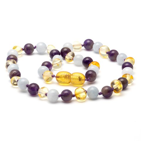 Baltische Bernstein- und Gemstone -Halskette 16