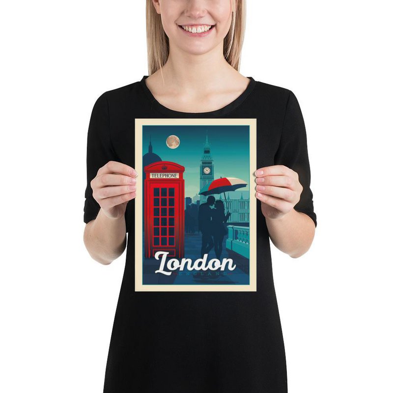 Vintage London Poster | Premium Poster City London Großbritannien