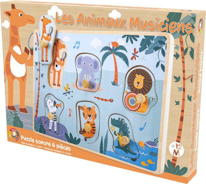 PUZZLE SONORE : JUNGLE MUSICALE (6 pcs)