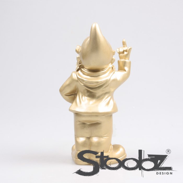 Stoobz Design Kabouter F*ck You Goud | 16x12x32 cm