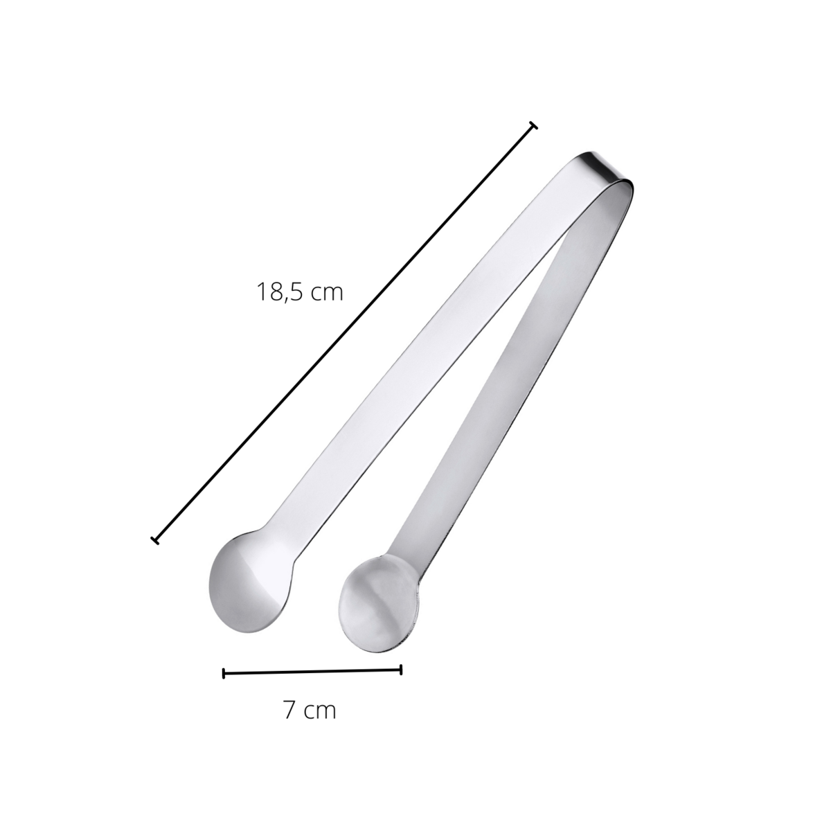 Szczypce do lodu Linda (18,5 cm), polerowana stal nierdzewna