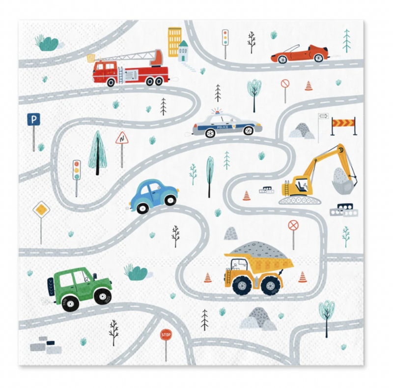 Vehicles napkins | 10 pieces