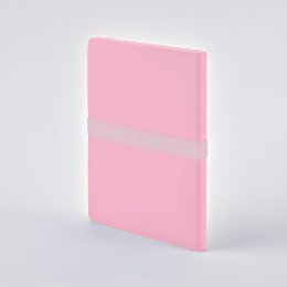 Voyager L Licht - Wolk | Notitieboekje A5+ | Gestippeld dagboek | 3,5 mm puntraster | 176 genummerde pagina's | 120g Premium-Papier | leer rosé | met pen- en smartphonehouder Cloud |  geproduceerd in Duitsland