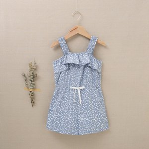 Kurzer Mädchenoverall in Blau mit Sternenaufdruck F115-21212235