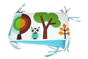 BED NEST SMALL MODERN OWLS BLUE