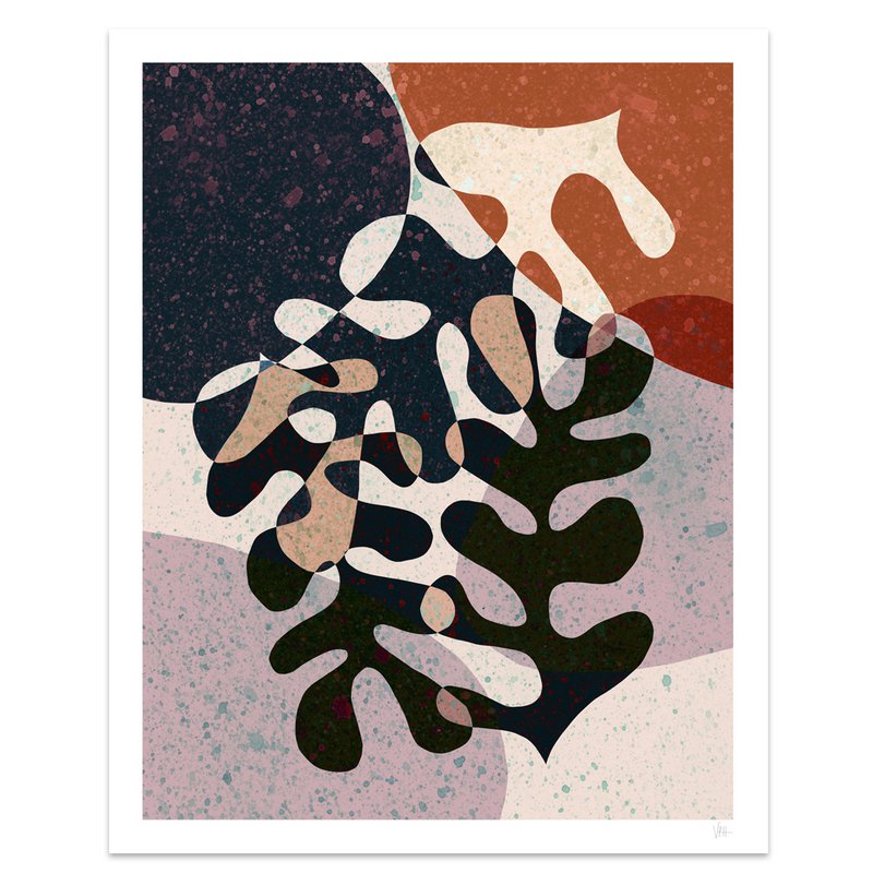 Terrazzo abstraktes Blatt Kunstdruck