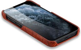 iPhone 12 Hoesje - Lichtbruin Krokodillenprint