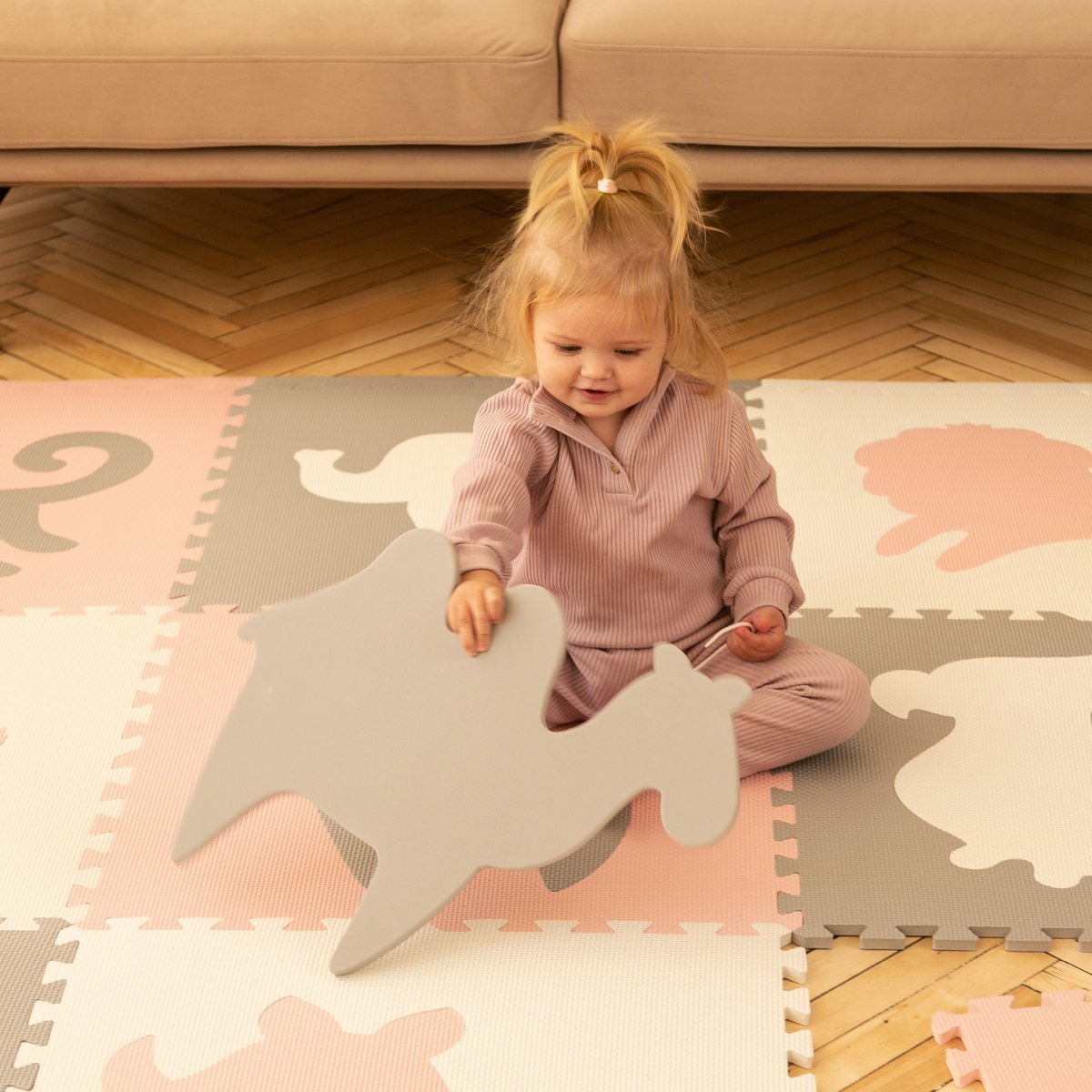 Tapis de jeu en mousse Hakuna Matte XXL «Afrique» 1,8 x 1,8 m