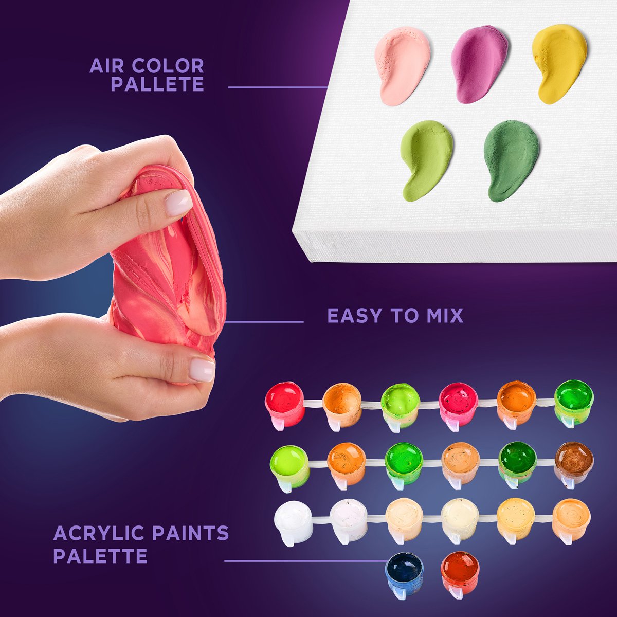 Okto Sensory 3D Air Clay and Color by Numbers - Cat with Flower Wreath
