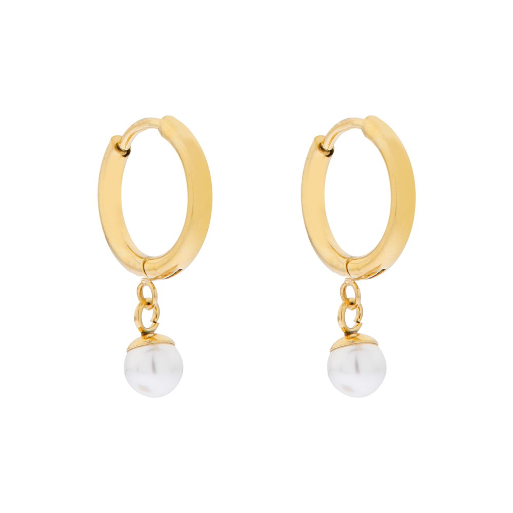 Earrings large with pendant pearl