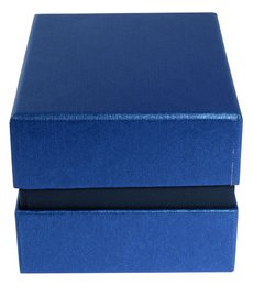 Watch box with removable lid, cardboard, 11 x 9 x 7 cm, blue