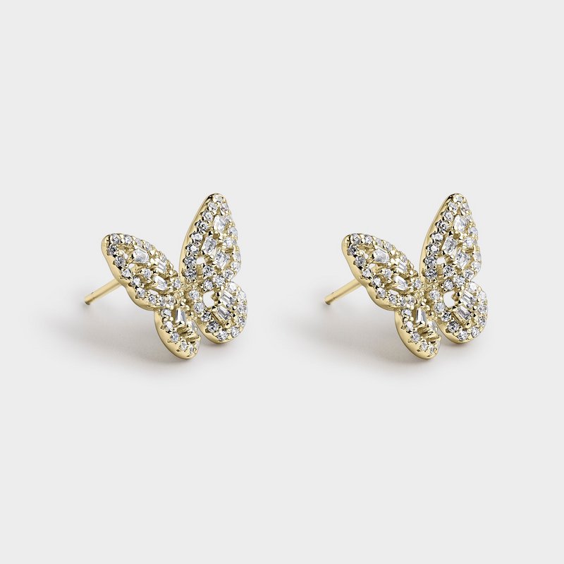 BUTTERFLY EARRINGS IN GOLD PLATED SILVER