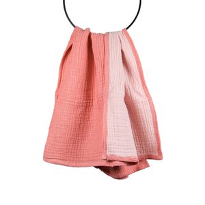 Muslin baby blanket organic cotton coral / pale rose