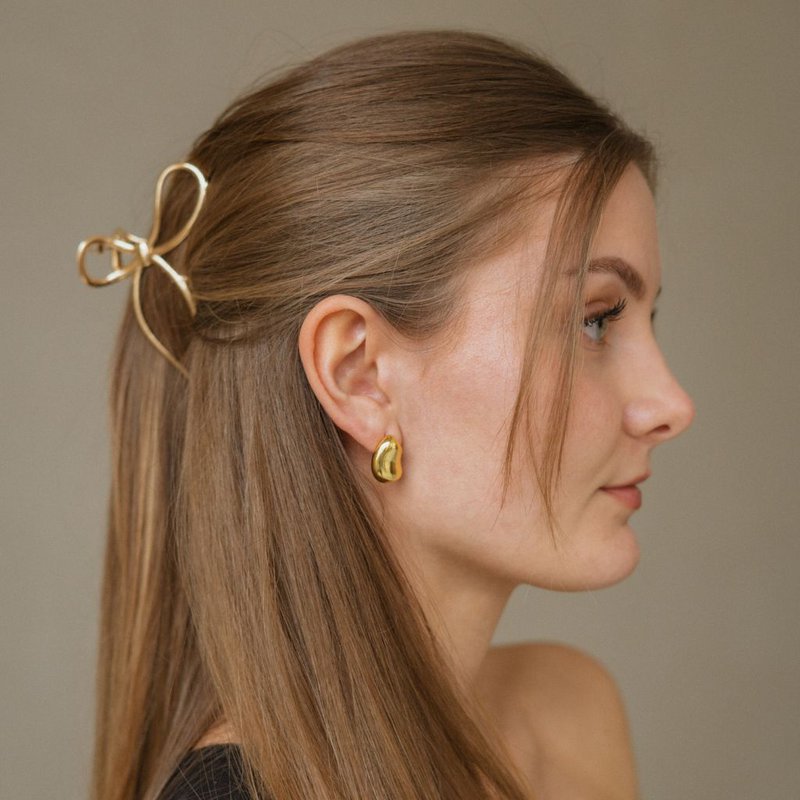 Bow hair clip | Hair clip large | Golden hair clip | Trend hair clip | Silver hair clip