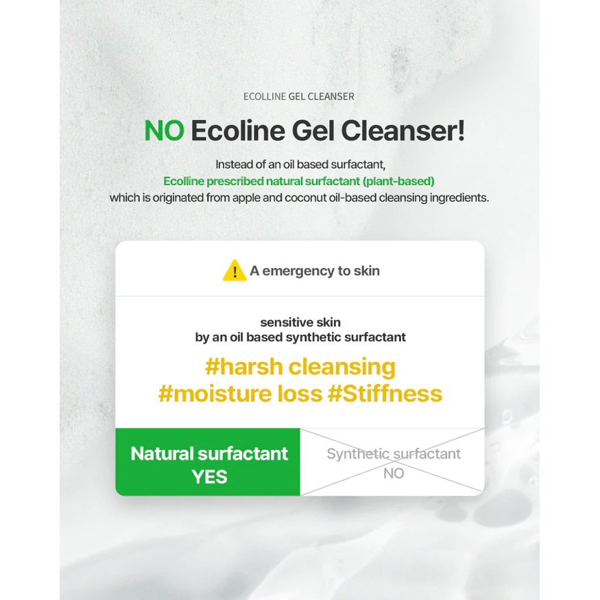 ECOLLINE Clean Gel Limpiador Dermocosmético | Limpieza suave sin barreras con agua de manzanilla y tensioactivos vegetales | Cuidado de la piel COREANO
