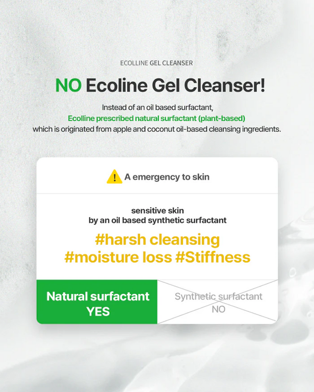 ECOLLINE Clean Dermokosmetischer Gelreiniger | Sanfte barrierefreundliche Reinigung mit Kamillenwasser und pflanzlichen Tensiden | KOREANISCHE Hautpflege