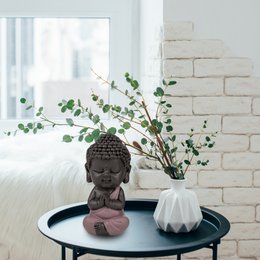 Buddha Statuette – Pink Toga – Zen and Feng Shui Decoration – Spiritual and Relaxed Atmosphere – Decorative Gift Idea