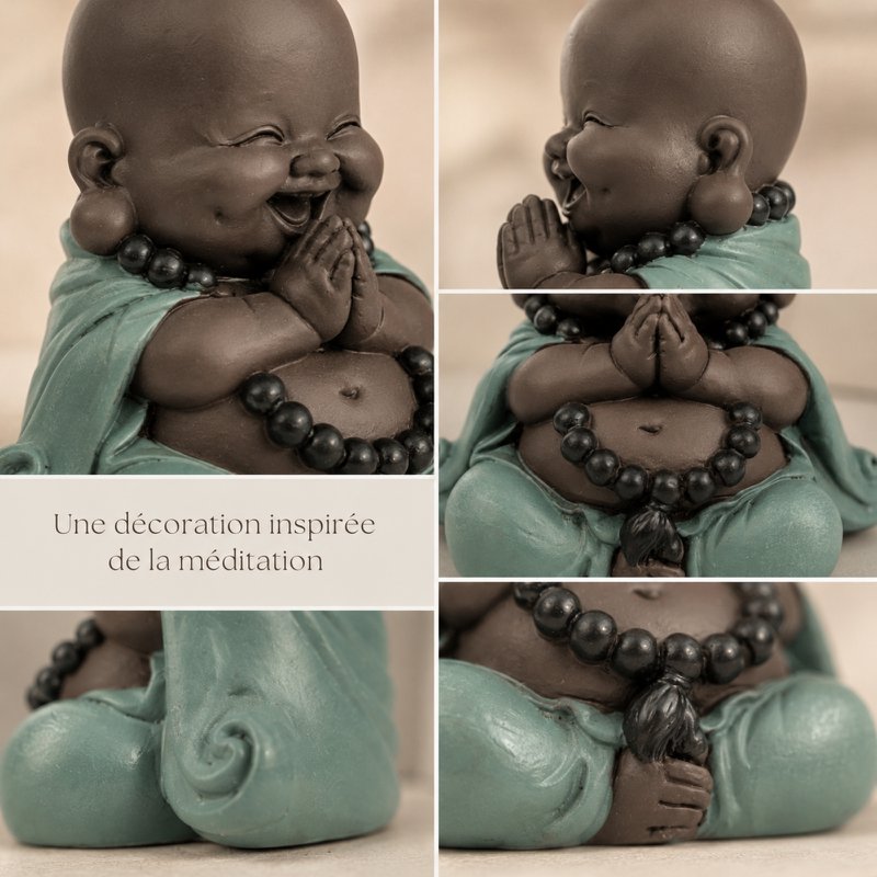 Statue Mini Bouddha Rieur Porte Bonheur – Décoration Zen et Feng Shui – Pour Créer une Ambiance Relaxante et Spirituelle – Idée Cadeau Originale