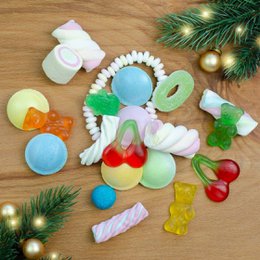 Sugar cone Merry Christmas Colorful candy mix