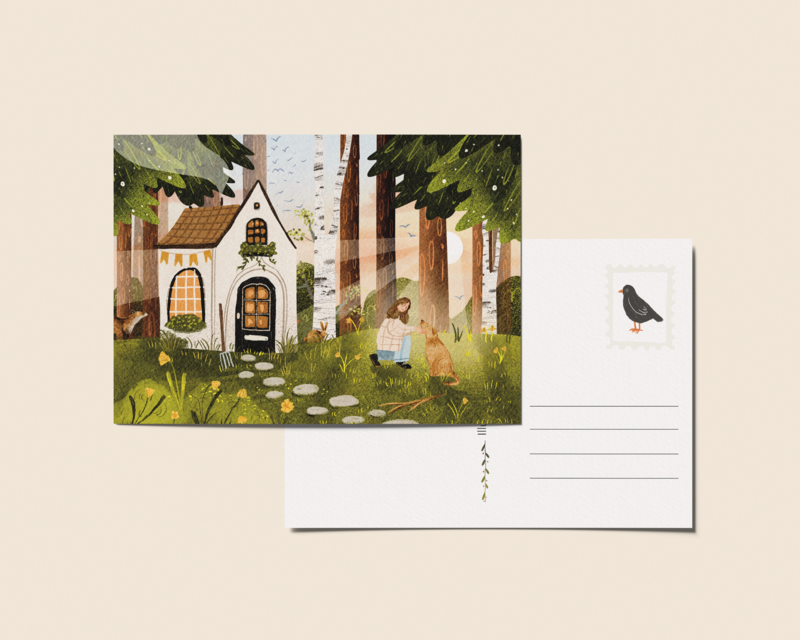 “March” – A6 Illustrated Card | 350gsm Tintoretto Gesso