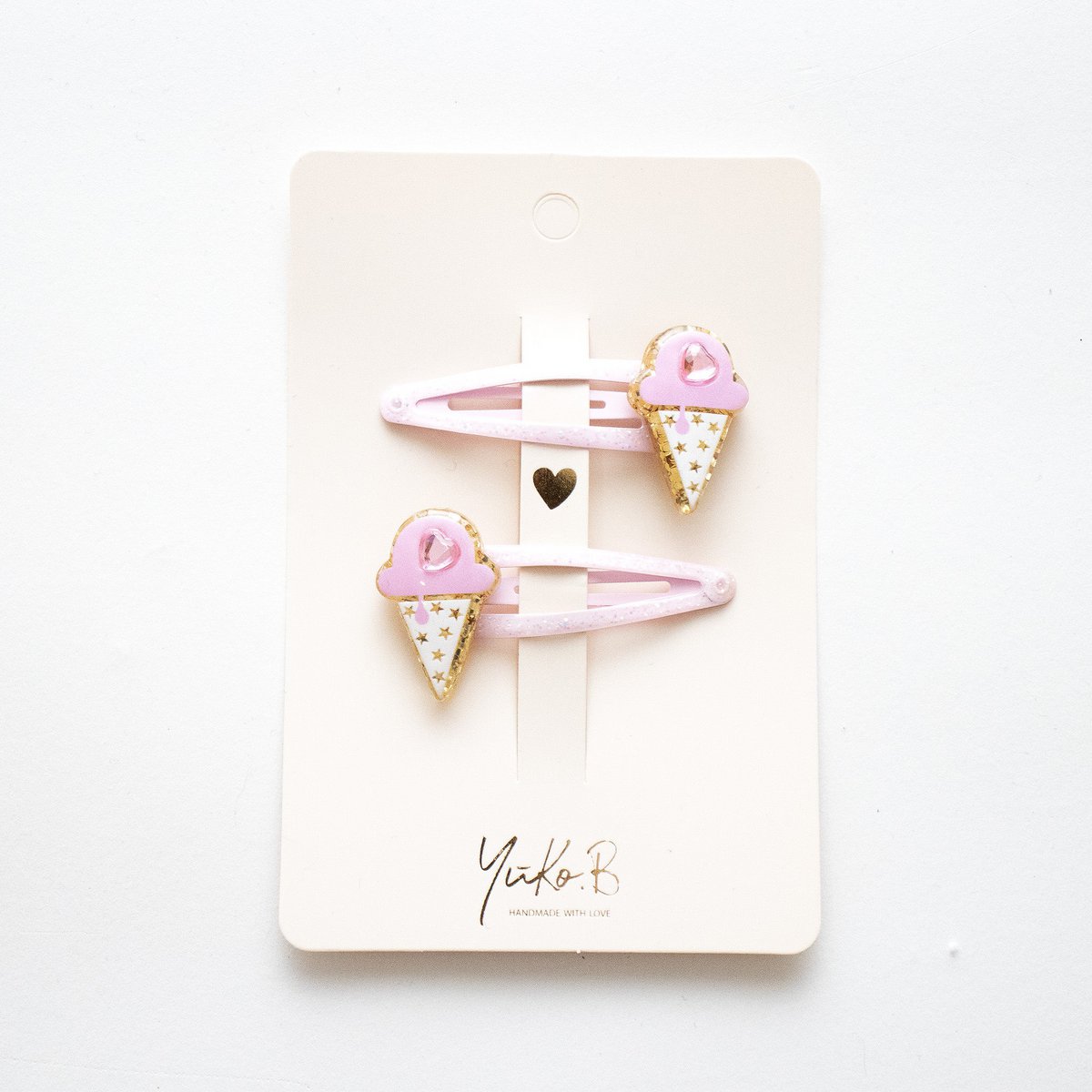 Duo Children's Premium Barrettes - Sparkle Petites Glaces D'amour