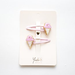 Duo Children's Premium Barrettes - Sparkle Petites Glaces D'amour