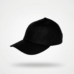 Sort linned baseballkasket | Minimalistisk blød struktur | Premium linned hat