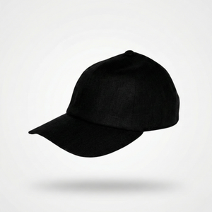 Black Linen Baseball Cap | Minimalist Soft Structure | Premium Linen Hat