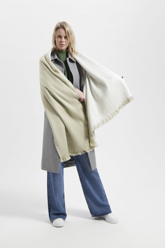 Dobbelt tørklæde Beige / Hvid