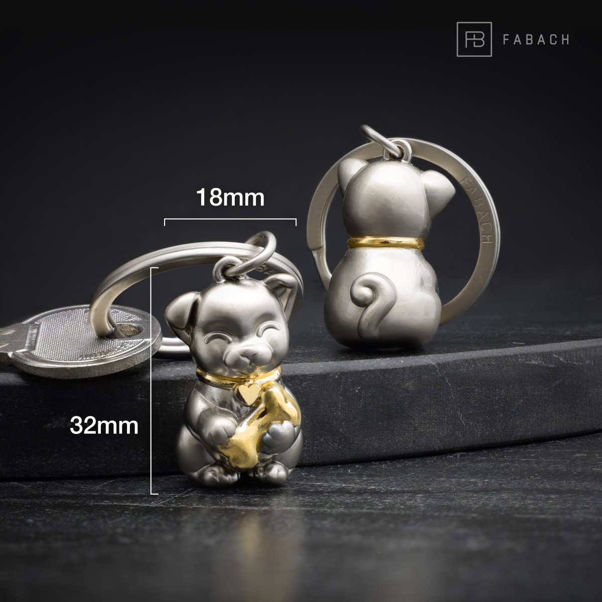 Portachiavi per cani "Cucciolo" - Simpatico ciondolo a forma di cucciolo - Portafortuna e regalo per gli amanti dei cani
