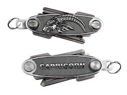 Compact key organizer with Capricorn zodiac symbol, made of durable metal for convenient everyday carry.