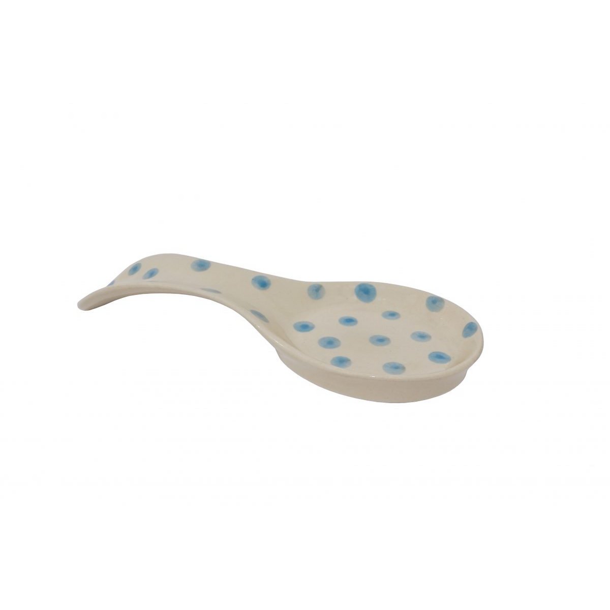 Keramiklöffelablage mit blauen Punkten 23 cm Isabelle Rose