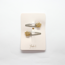Hair clips - Gold Stars