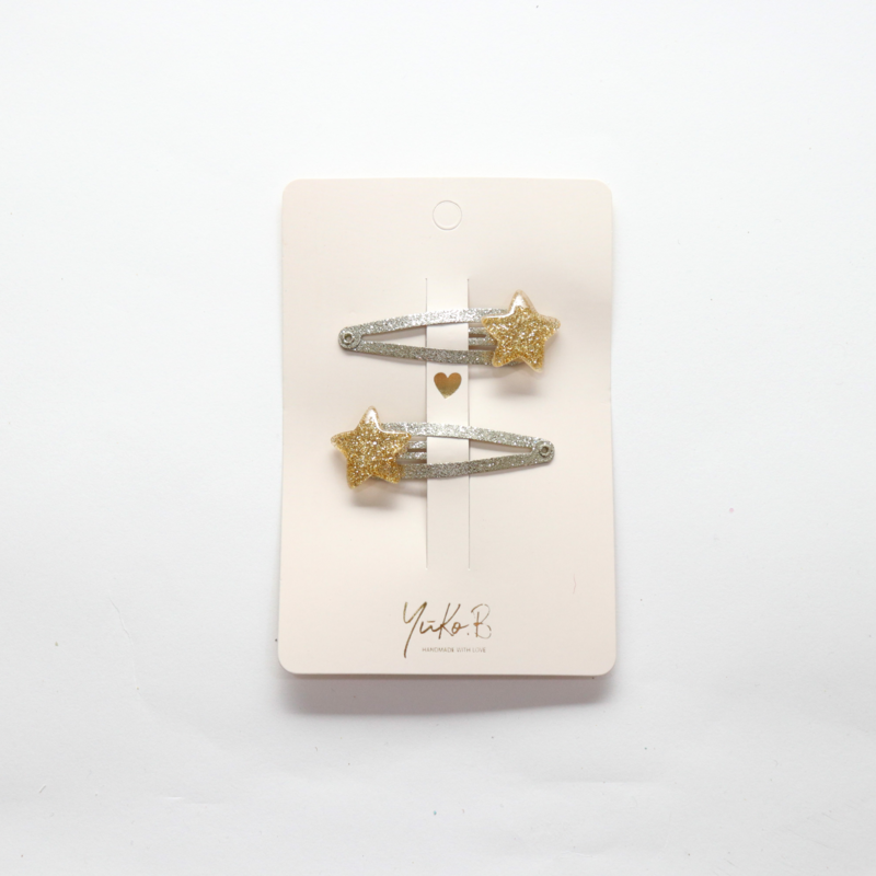 Hair clips - Gold Stars
