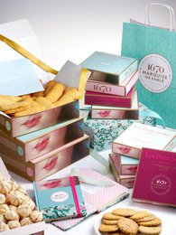 Shortbread cookies with salted butter caramel chips - 100g cardboard box