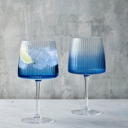 Set of 2 Empire Blue Gin Glasses - Cocktail Glass Set