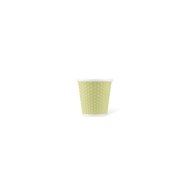 Tasse en porcelaine LAP 80ml avec silicone. grip nid d'abeille Vert Pastel