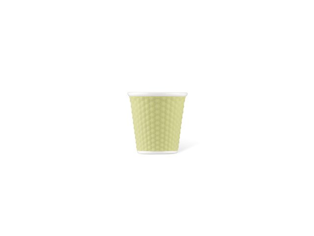 Beker porselein LAP 80ml met silic. grip honingraat Green Pastel