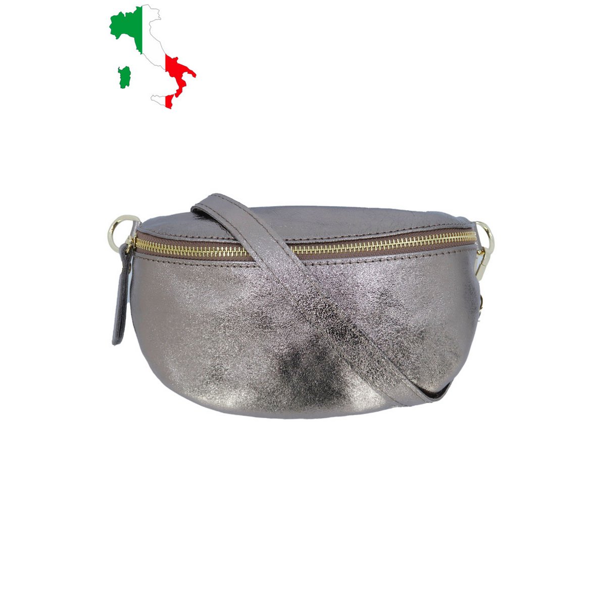 Heuptasje van glanzend metallic iriserend leer, maat M IT2516