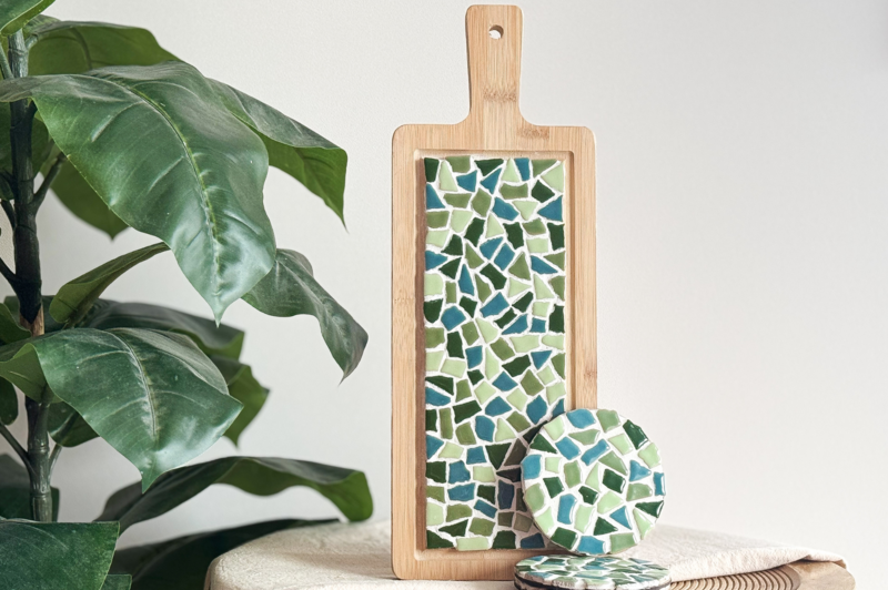 Combi -pakke Mosaic Borrelplank & Coasters