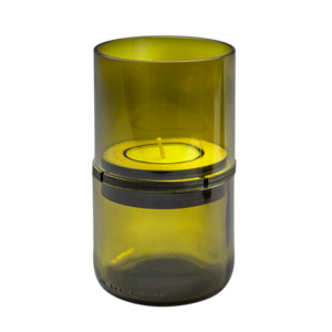 Upcycle Windlicht hergestellt aus einer Flasche