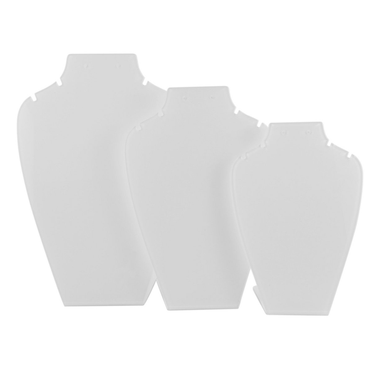 Plastic busts, set of 3, white