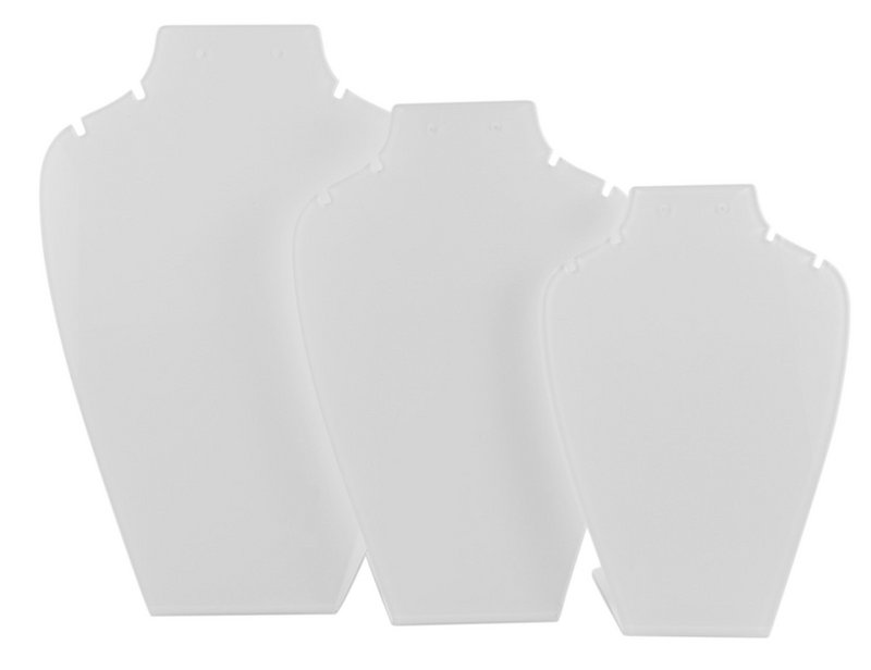 Plastic busts, set of 3, white