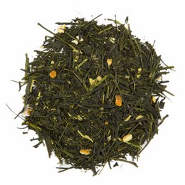 Japanese summer sencha green tea with yuzu fruit, 100g

The image shows a tin container of Japanese summer sencha green tea with yuzu fruit. The tea leaves are visible inside the tin, which has a green and white patterned design. This green tea is a blend of Japanese sencha tea leaves and yuzu citrus fruit, providing a refreshing and flavorful beverage.