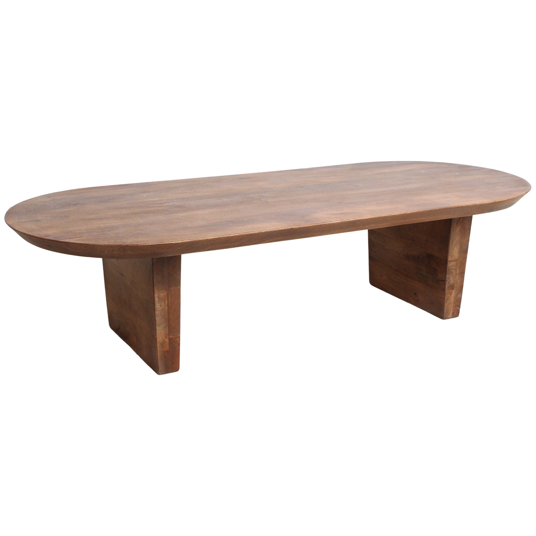 Bullnose mangohouten salontafel bruin - 140x60x35 cm