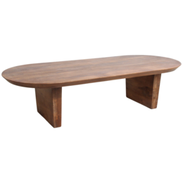 Bullnose mangotræ sofabord brun - 140x60x35 cm