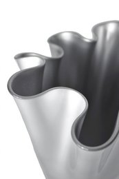 Vase Glas gewellt silber metallic Glasvase Tischvase 21 x 21 x 30 cm
